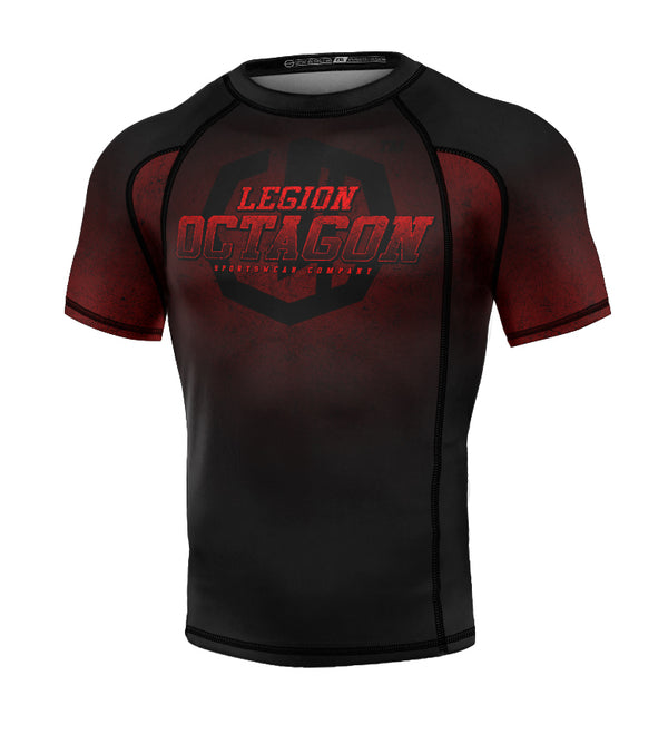 Rashguard Legion Octagon PREMIUM Conquest schwarz / rot