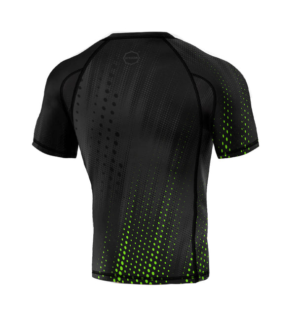 Rashguard Octagon PREMIUM Dots schwarz / grün