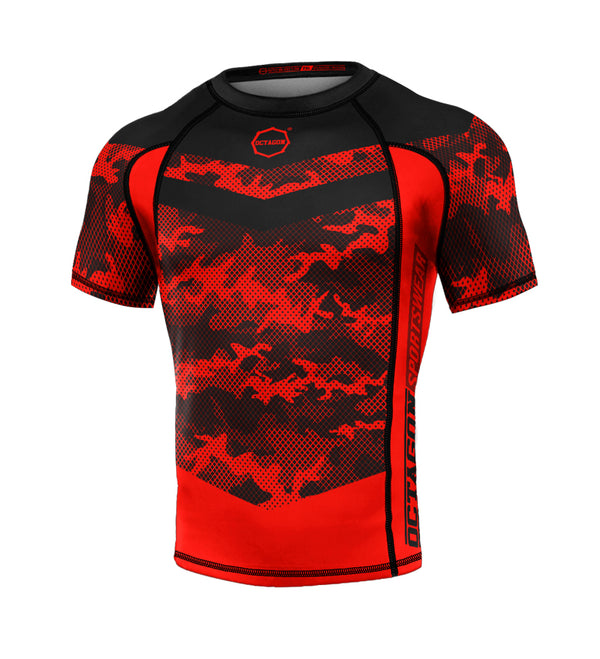 Rashguard Octagon PREMIUM Mesh camo / rot