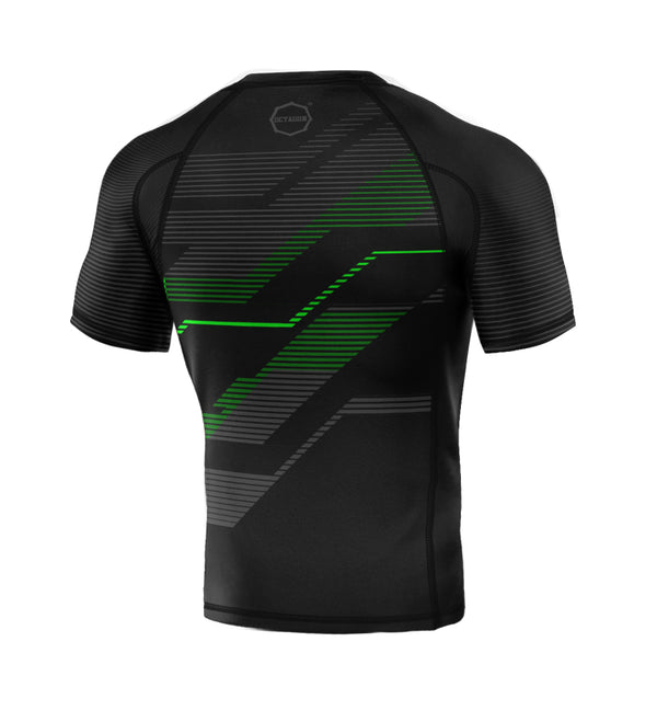 Rashguard Octagon PREMIUM Racer schwarz / grün