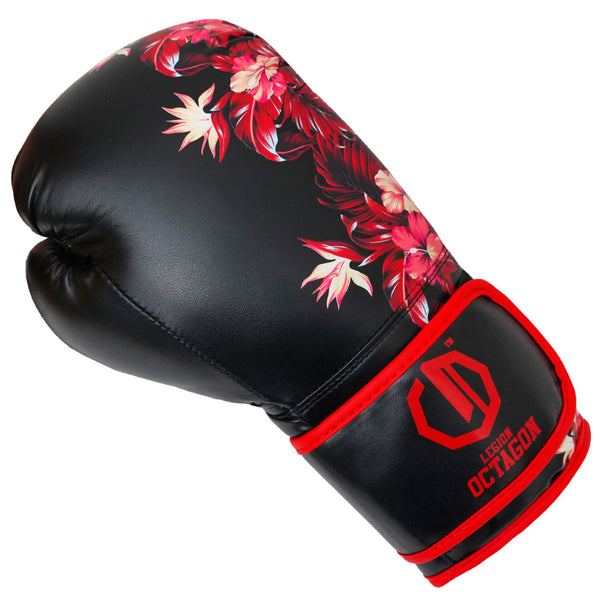 Boxhandschuhe Legion Octagon Damen Flower schwarz/rot