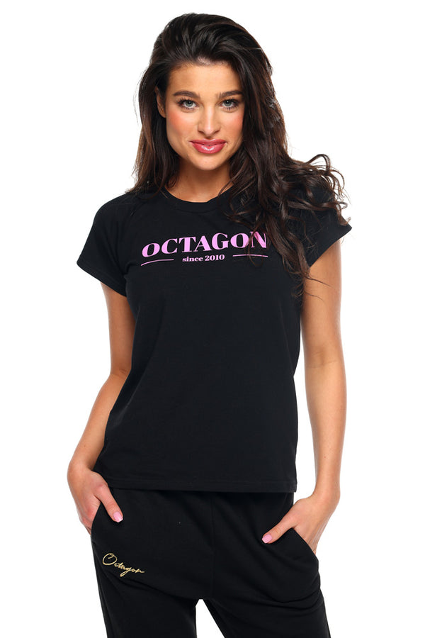 T-Shirt Octagon Damen SINCE 2010 schwarz