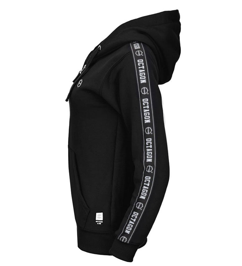 Hoodie Octagon Damen Stripe ZIP-Kapuze schwarz