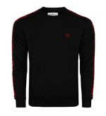 Hoodie Octagon Stripe bez kaptura schwarz / rot