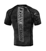 Rashguard Legion Octagon PREMIUM Marble camo / grau