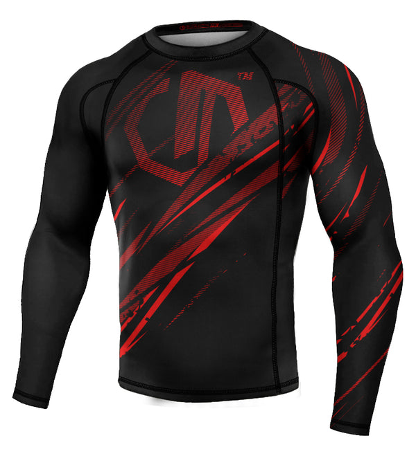 Rashguard Legion Octagon PREMIUM Escape/długi rękaw schwarz/rot