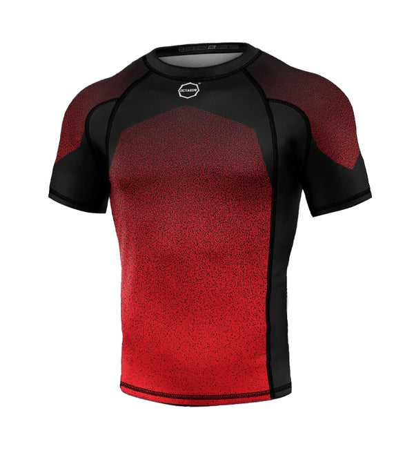 Rashguard Octagon PREMIUM Gentler schwarz / rot