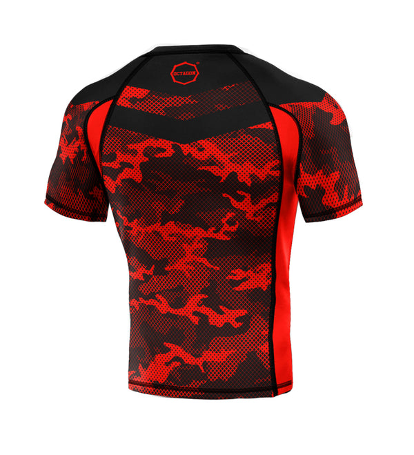 Rashguard Octagon PREMIUM Mesh camo / rot