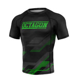 Rashguard Octagon PREMIUM Racer schwarz / grün
