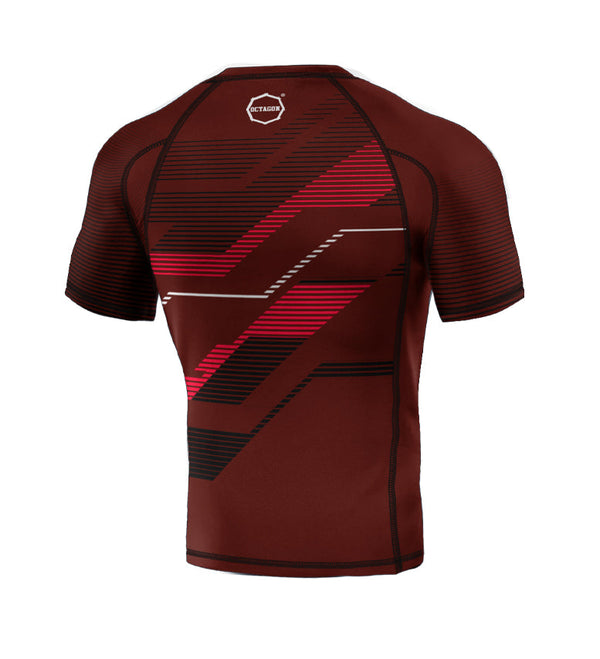 Rashguard Octagon PREMIUM Racer burgundy