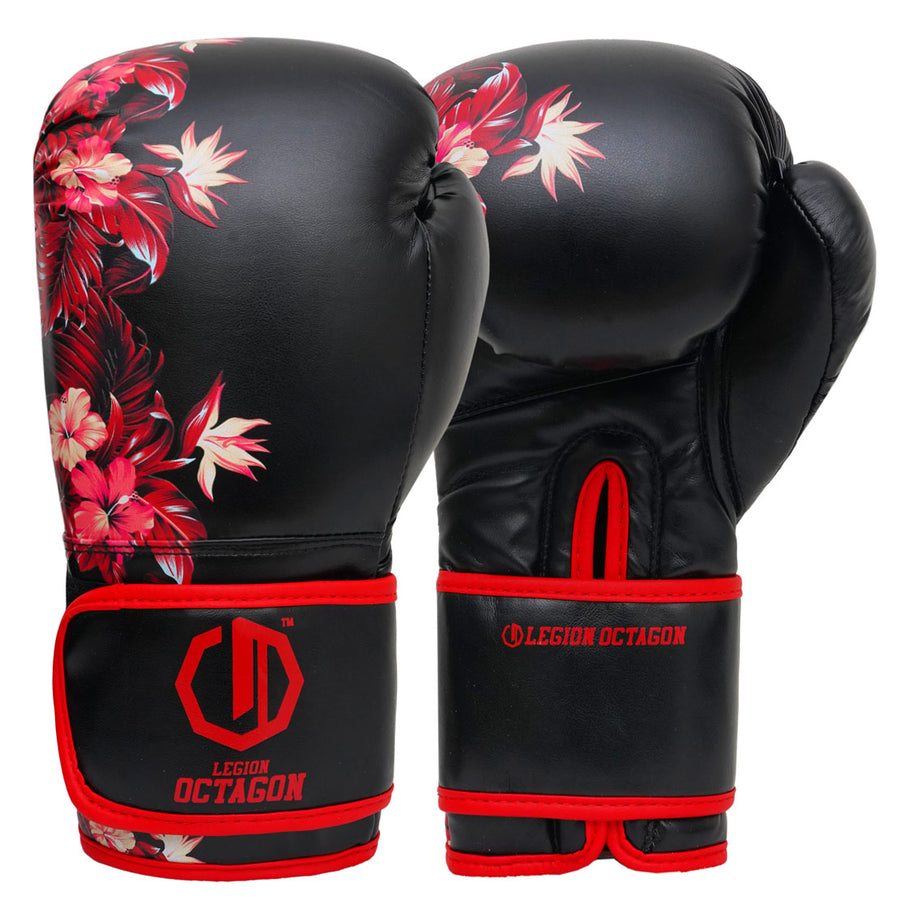 Boxhandschuhe Legion Octagon Damen Flower schwarz/rot