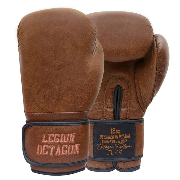Boxhandschuhe Legion Octagon PRO Oldschool braun