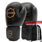 Octagon Royal Boxing Gloves White/Gold - Natural Leather