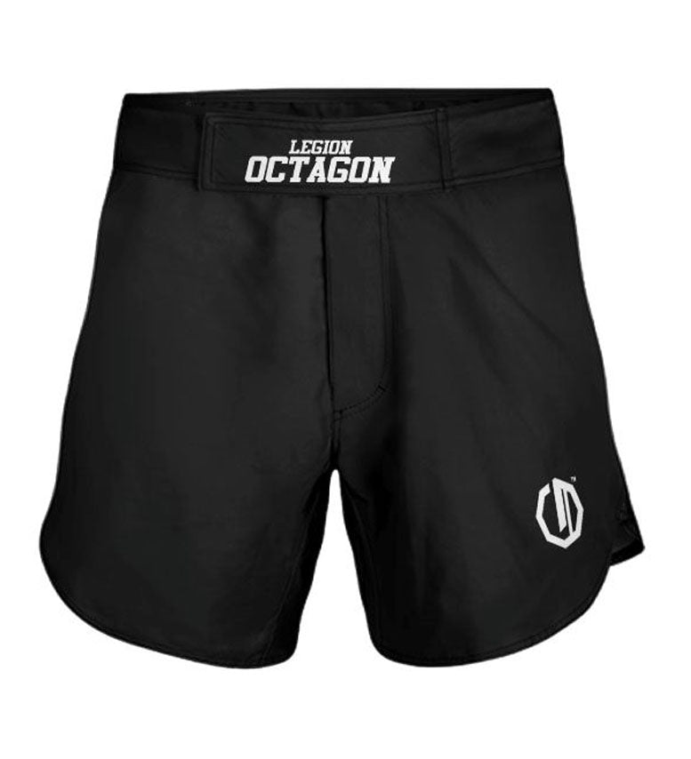 MMA-Shorts Octagon Small Logo schwarz/weiß