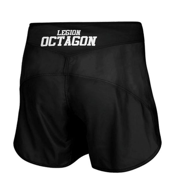 MMA-Shorts Octagon Small Logo schwarz/weiß