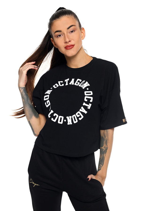 T-Shirt Octagon Damen RING schwarz