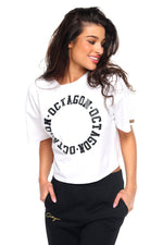 T-Shirt Octagon Damen RING weiß