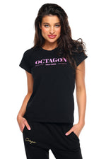 T-Shirt Octagon Damen SINCE 2010 schwarz