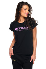 T-Shirt Octagon Damen SINCE 2010 schwarz