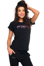 T-Shirt Octagon Damen SINCE 2010 schwarz
