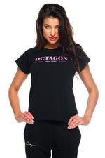 T-Shirt Octagon Damen SINCE 2010 schwarz