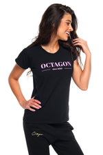 T-Shirt Octagon Damen SINCE 2010 schwarz