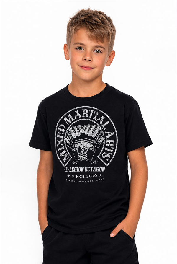 T-Shirt Legion Octagon Kinder MMA schwarz
