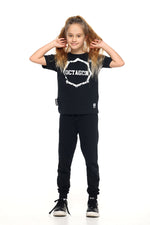 T-Shirt Octagon Kinder Zęby schwarz