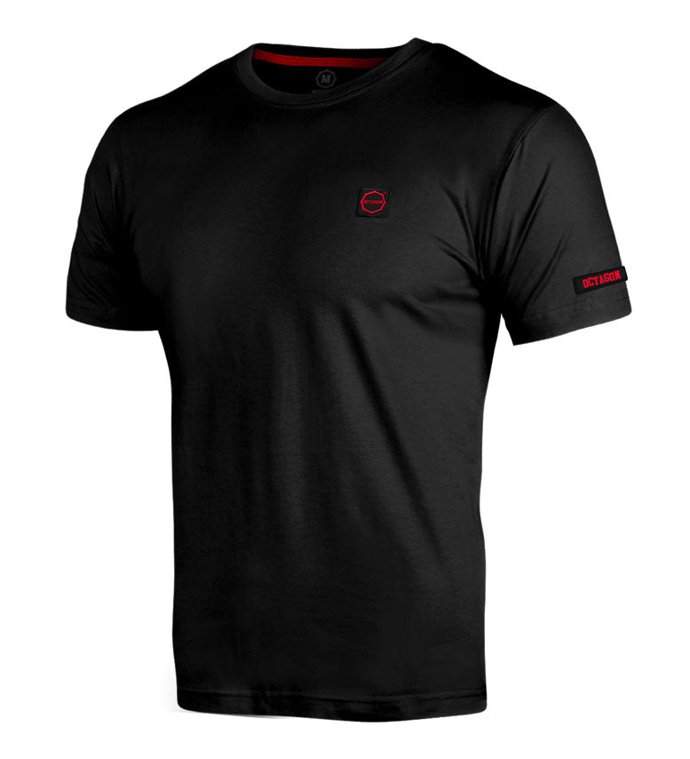 T-Shirt Octagon Small Logo schwarz / rot
