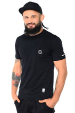 T-Shirt Octagon Small Logo schwarz / weiß