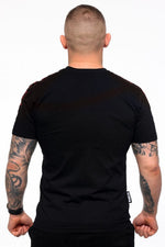 T-Shirt Octagon Stripe schwarz/rot