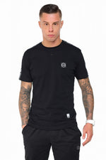 T-Shirt Octagon Stripe schwarz/weiß