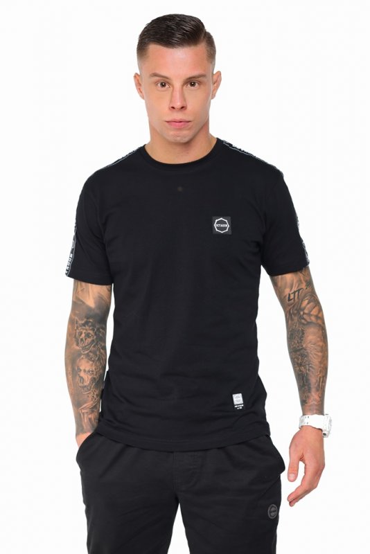 T-Shirt Octagon Stripe schwarz/weiß
