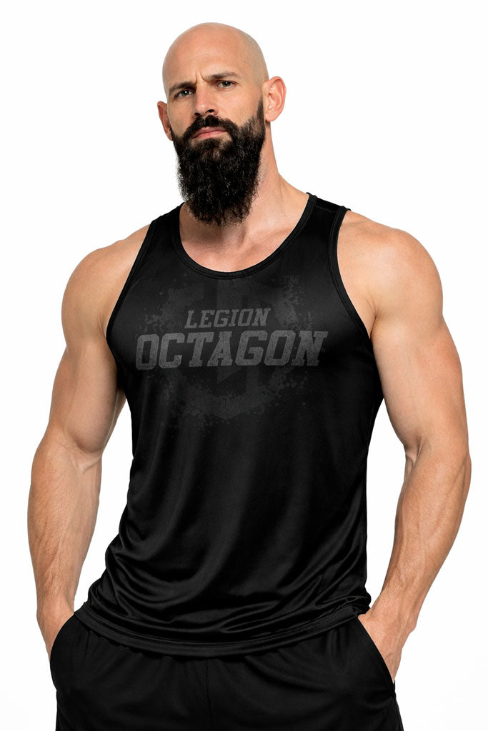 Tanktop Legion Octagon sportowy Grunge schwarz/grau