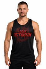 Tanktop Legion Octagon sportowy Grunge schwarz/rot